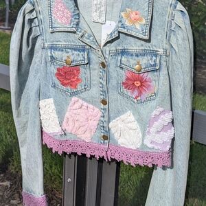 Floral Embroidered Denim Sadie & Sage Jacket